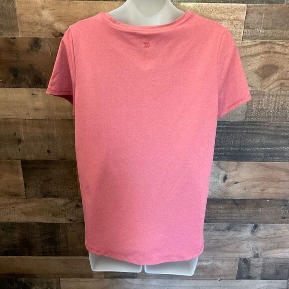 All In Motion Tee Shirt Round Neck Curved Hem Dark Pink Short Sleeves Medium - Picture 9 of 11